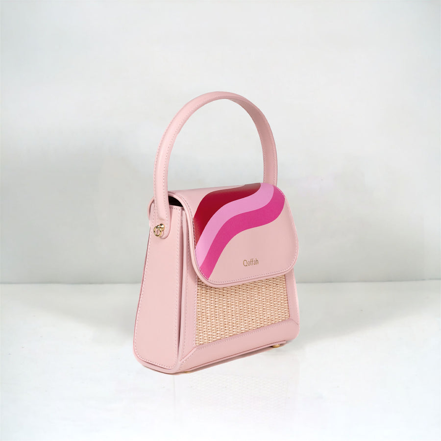 Handcrafted Luxury Designer Bag in Rose Pink by QOFFAH