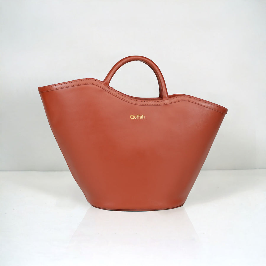 The Betty Bag - Brown Luxury Designer Leather Handbag by QOFFAH