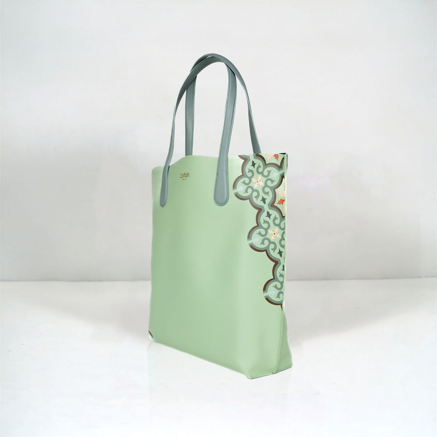 Handcrafted Luxury Leather Bag by QOFFAH in Olive Green