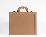 Kleopatra Bag - Brown Engraved Leather Luxury Handbag by QOFFAH